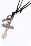 RETRO PU ADJUSTABLE CROSS PENDANT