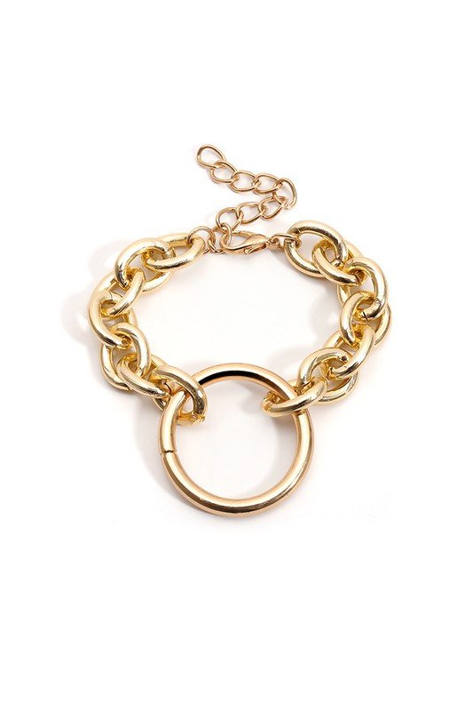 SIMPLE RING PENDANT CHAIN BRACELET