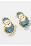 VINTAGE MARBLE ROUND EARRINGS