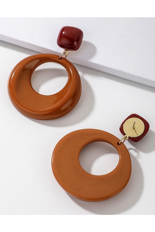 SIMPLE RETRO STYLE O RING CIRCLE EARRINGS