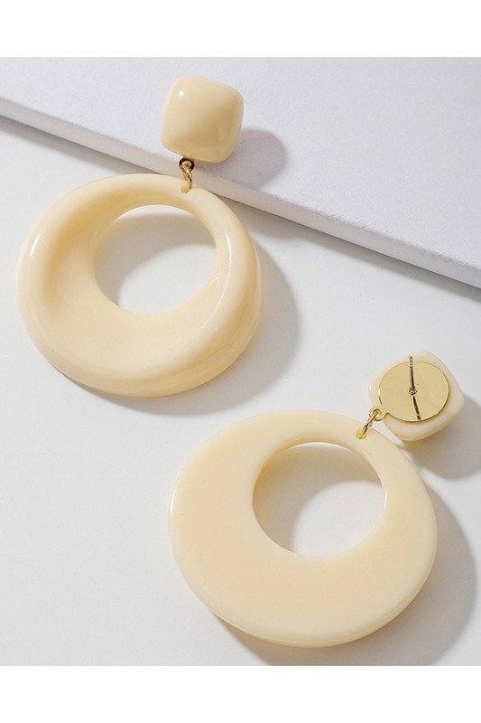 SIMPLE RETRO STYLE O RING CIRCLE EARRINGS