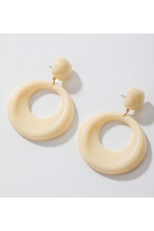 SIMPLE RETRO STYLE O RING CIRCLE EARRINGS