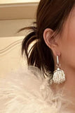 SILVER RING PEARL TASSEL EARRINGS