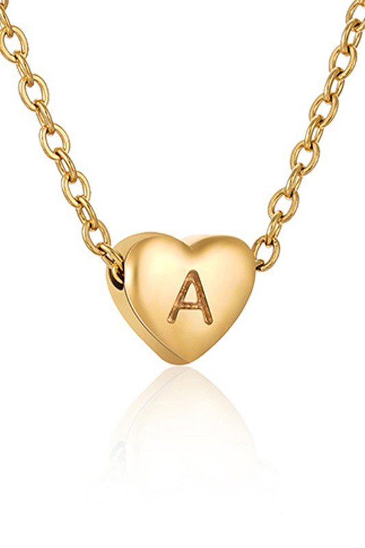 HEART A-Z ALPHABET INITIALS PENDANT NECKLACE