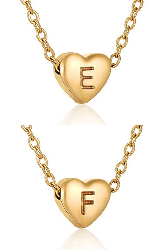 HEART A-Z ALPHABET INITIALS PENDANT NECKLACE