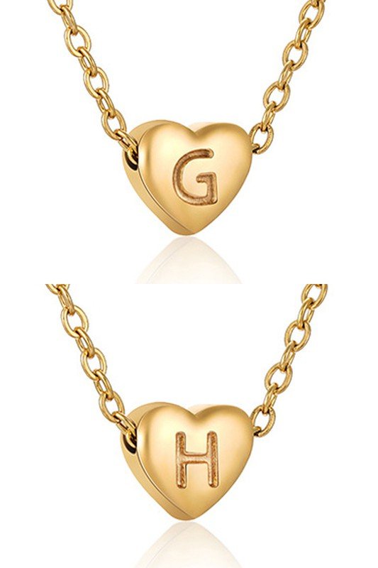 HEART A-Z ALPHABET INITIALS PENDANT NECKLACE