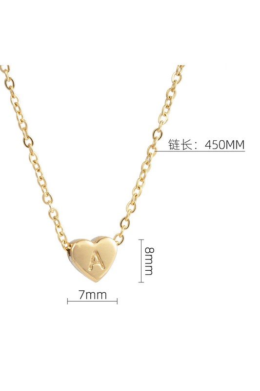 HEART A-Z ALPHABET INITIALS PENDANT NECKLACE