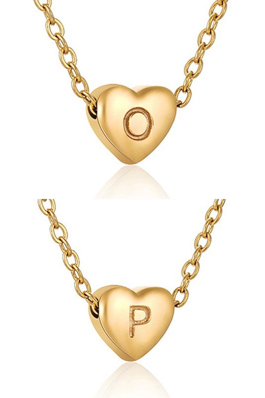 HEART A-Z ALPHABET INITIALS PENDANT NECKLACE