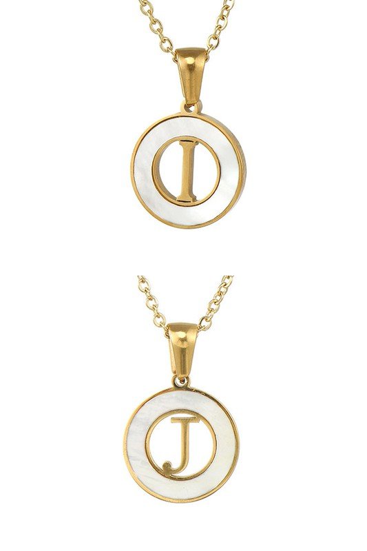 CIRCLE INITIALS PENDANT NECKLACE