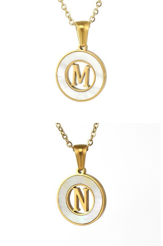 CIRCLE INITIALS PENDANT NECKLACE