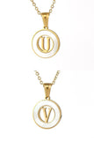 CIRCLE INITIALS PENDANT NECKLACE