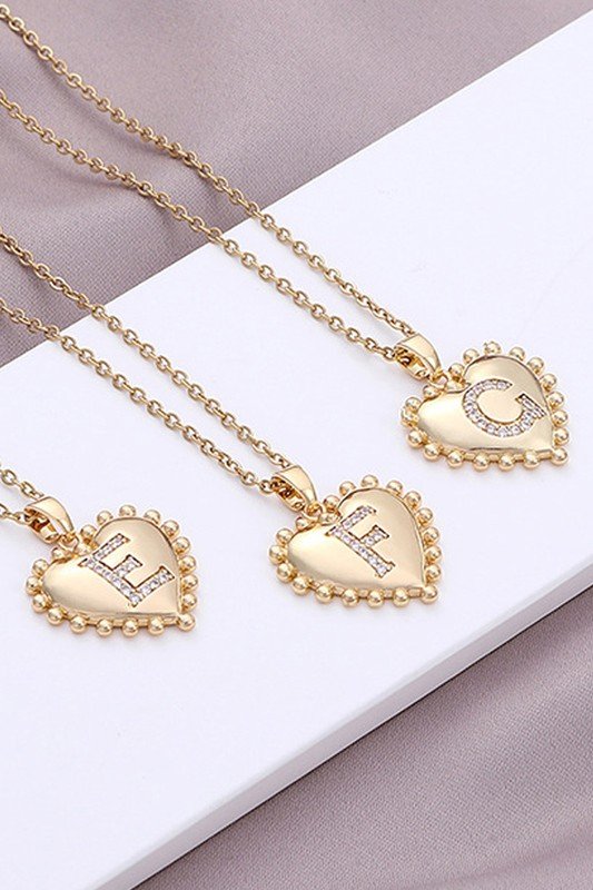 TRENDY HEART SHAPED ALPHABET NECKLACE