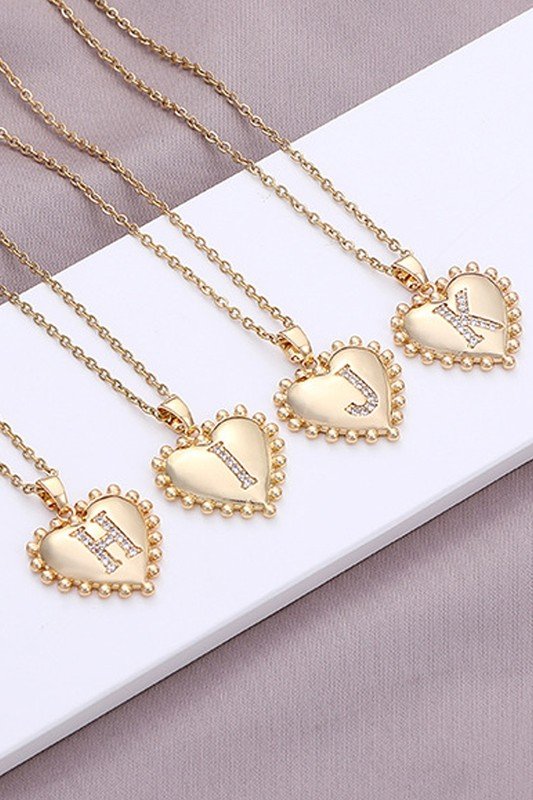 TRENDY HEART SHAPED ALPHABET NECKLACE