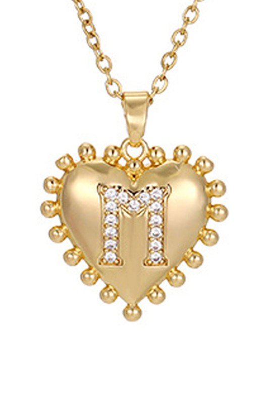 TRENDY HEART SHAPED ALPHABET NECKLACE