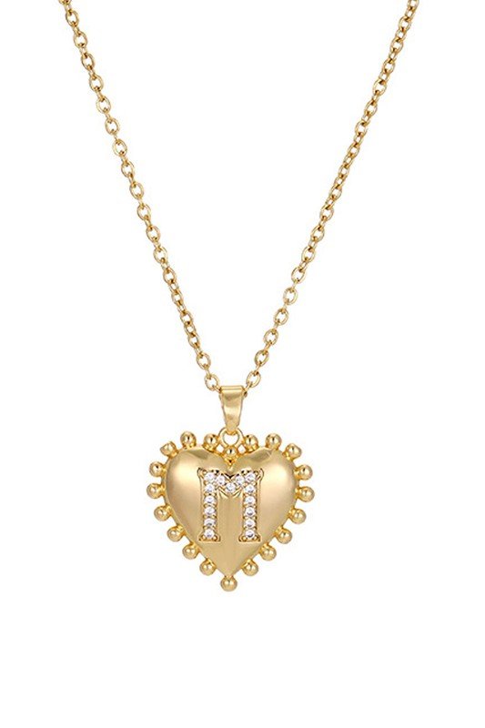 TRENDY HEART SHAPED ALPHABET NECKLACE