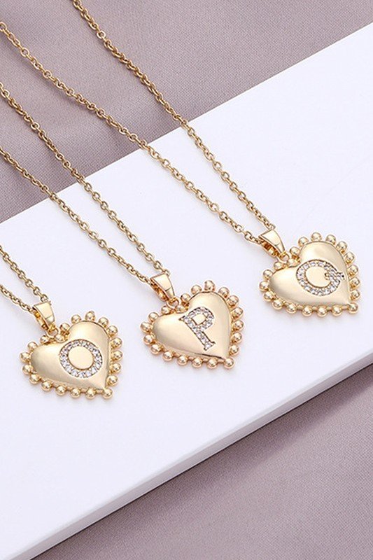 TRENDY HEART SHAPED ALPHABET NECKLACE