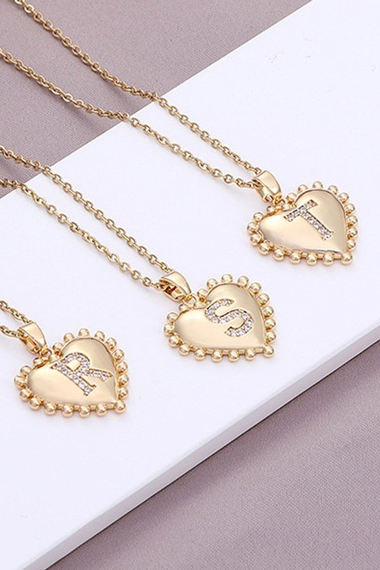 TRENDY HEART SHAPED ALPHABET NECKLACE