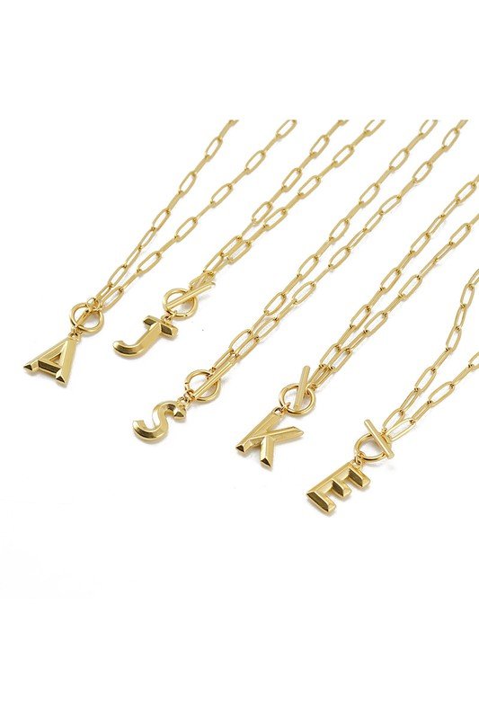 INITIALS PENDANT TRENDY LARIAT NECKLACE