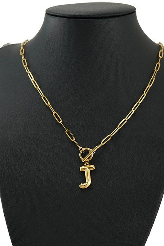 INITIALS PENDANT TRENDY LARIAT NECKLACE