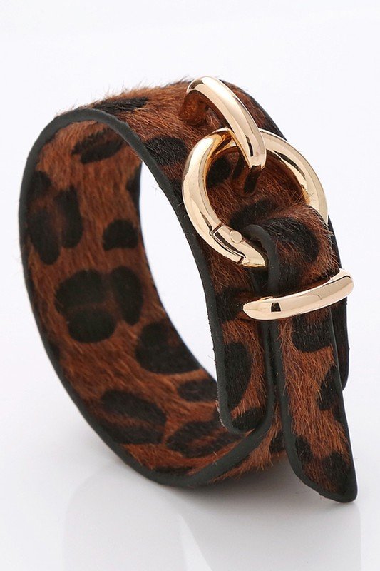 RING POINT LEOPARD WIDE TRENDY BRACELET