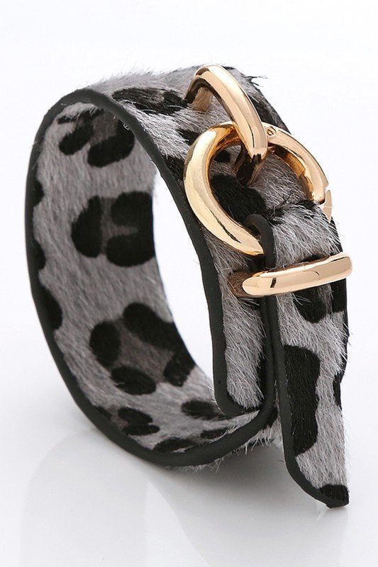 RING POINT LEOPARD WIDE TRENDY BRACELET