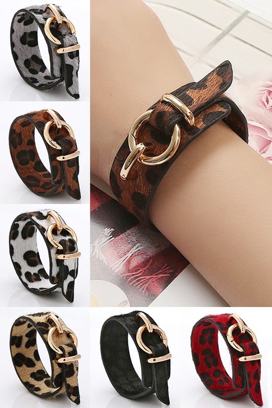 RING POINT LEOPARD WIDE TRENDY BRACELET