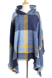 PLAID PATTERN TRENDY HOODED CAPE