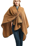 SOLID LEATHER EDGE SLIT SHAWL