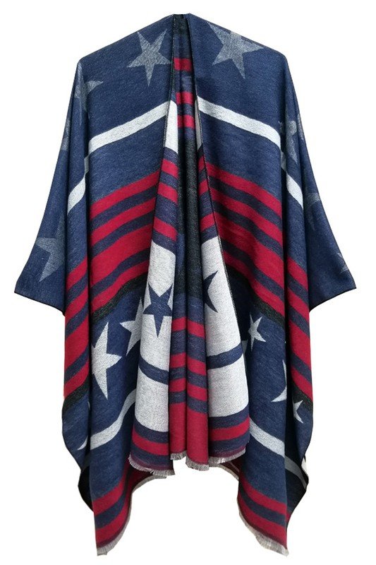 STAR STRIPE TRENDY SHAWL WRAP