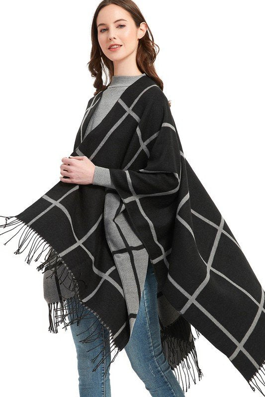 PLAID CASUAL TRENDY SHAWL WRAP