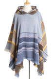 PLAID PATTERN FASHION HOODED CAPE