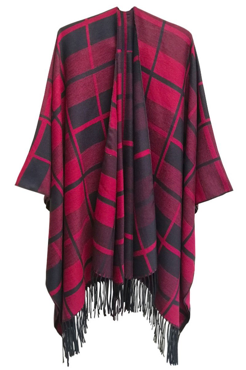 PLAID PATTERN FASHION SHAWL WRAP