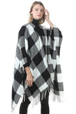 PLAID PATTERN TRENDY FASHION SHAWL WRAP, (L)51.2″ (W)59.1″