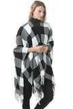 PLAID PATTERN TRENDY FASHION SHAWL WRAP, (L)51.2″ (W)59.1″