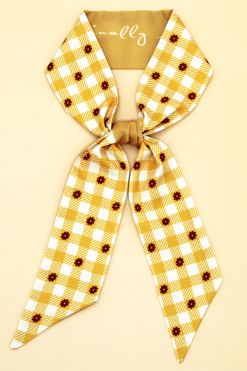 PLAID PRINT SILK SCARVES