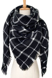 SOFT CHUNKY CHECKED GIANT SCARVES SHAWL CAPE