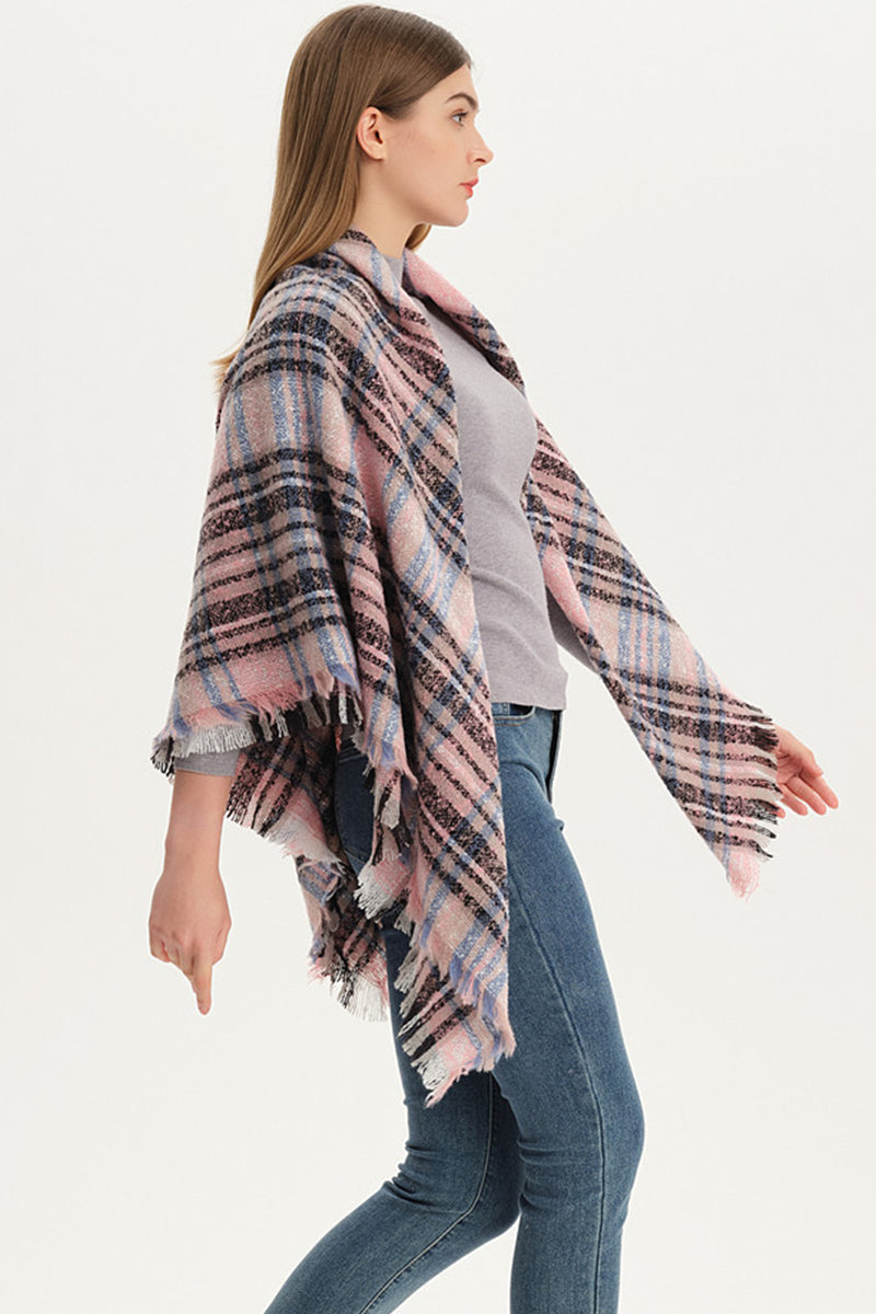 WOMENS WARM SCARF TRIANGLE STRIPE PLAID SHAWLS