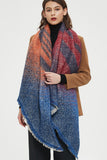 RAW HEM PLAID SCARF SHAWL