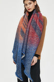 RAW HEM PLAID SCARF SHAWL