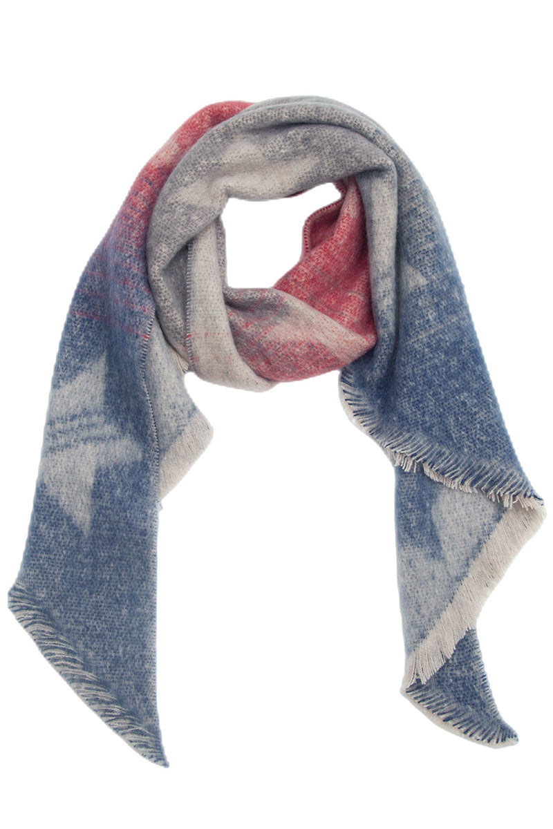 RAW HEM PLAID SCARF SHAWL