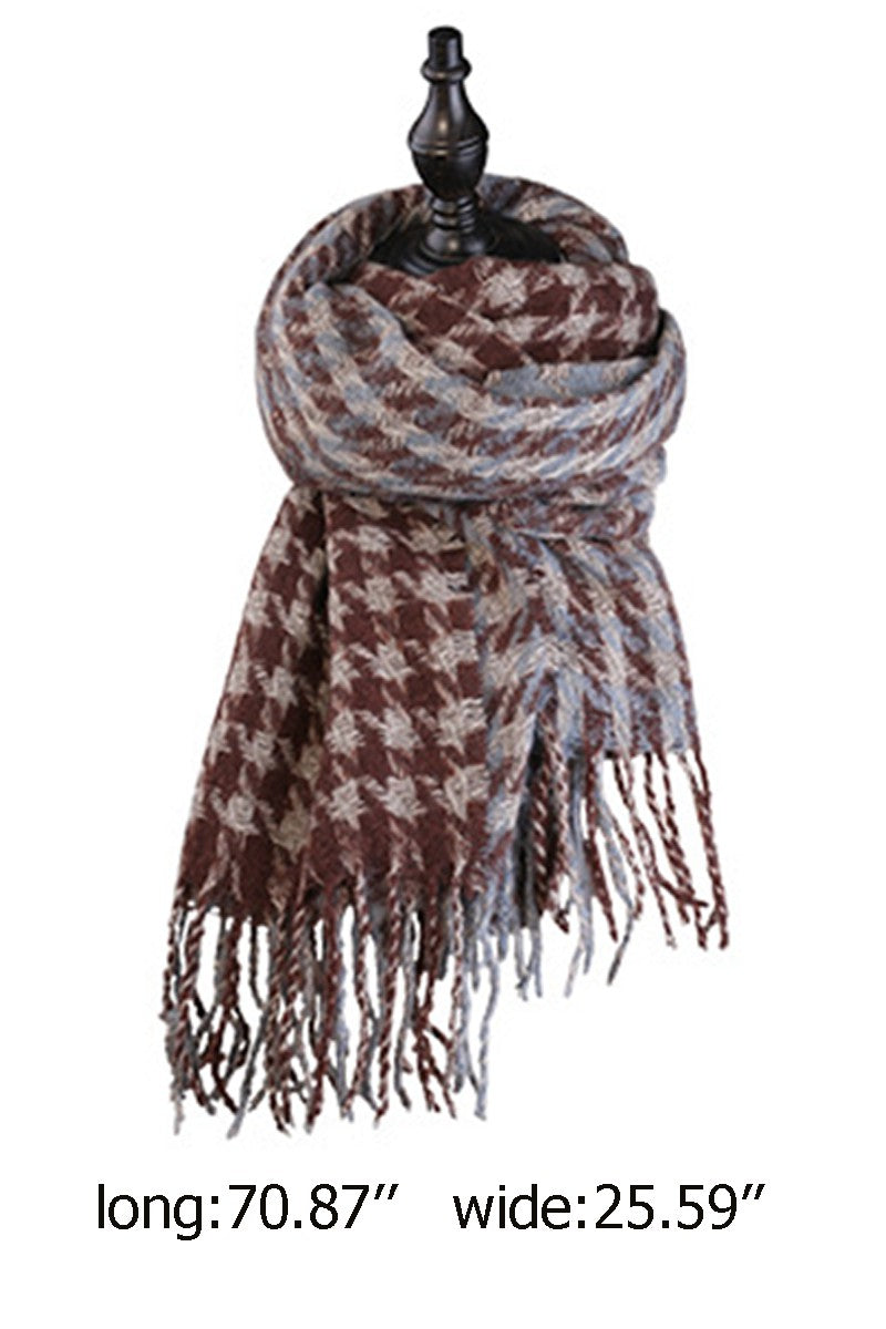 WOMEN HOUNDSTOOTH SCARF SHAWL DUAL PURPOSE