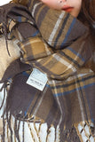 WOMEN WINTER WARM PLAID PATCH SCARF