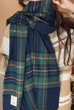 WOMEN WINTER WARM PLAID PATCH SCARF