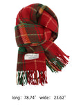 RETRO CHRISTMAS FRINGED PLAID SCARF