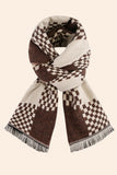 WOMEN KNITTED COLOR MATCHING CHECKERED SCARF