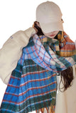 WOMEN WINTER WARM PLAID RAINBOW KNITTED SCARF