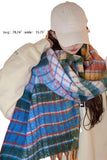 WOMEN WINTER WARM PLAID RAINBOW KNITTED SCARF