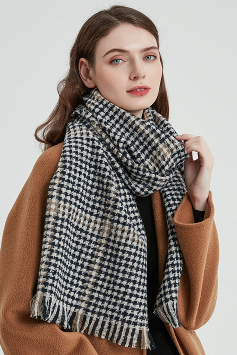 RETRO PLAID HOUNDSTOOTH WARM SCARF