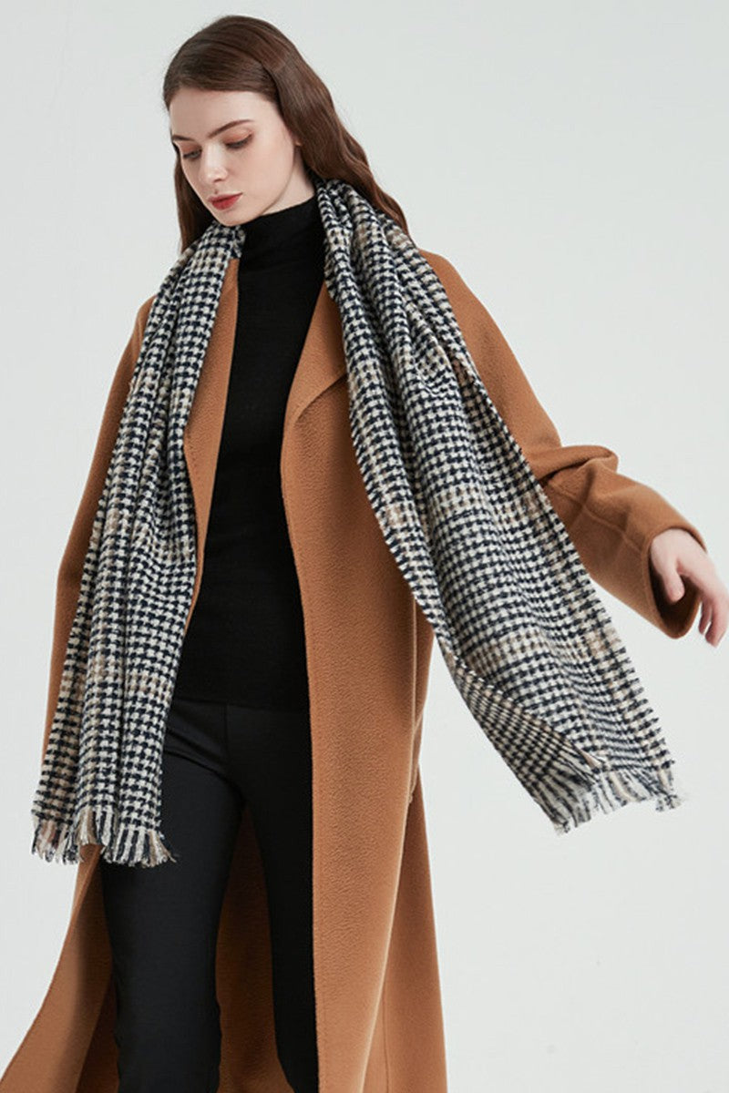 RETRO PLAID HOUNDSTOOTH WARM SCARF