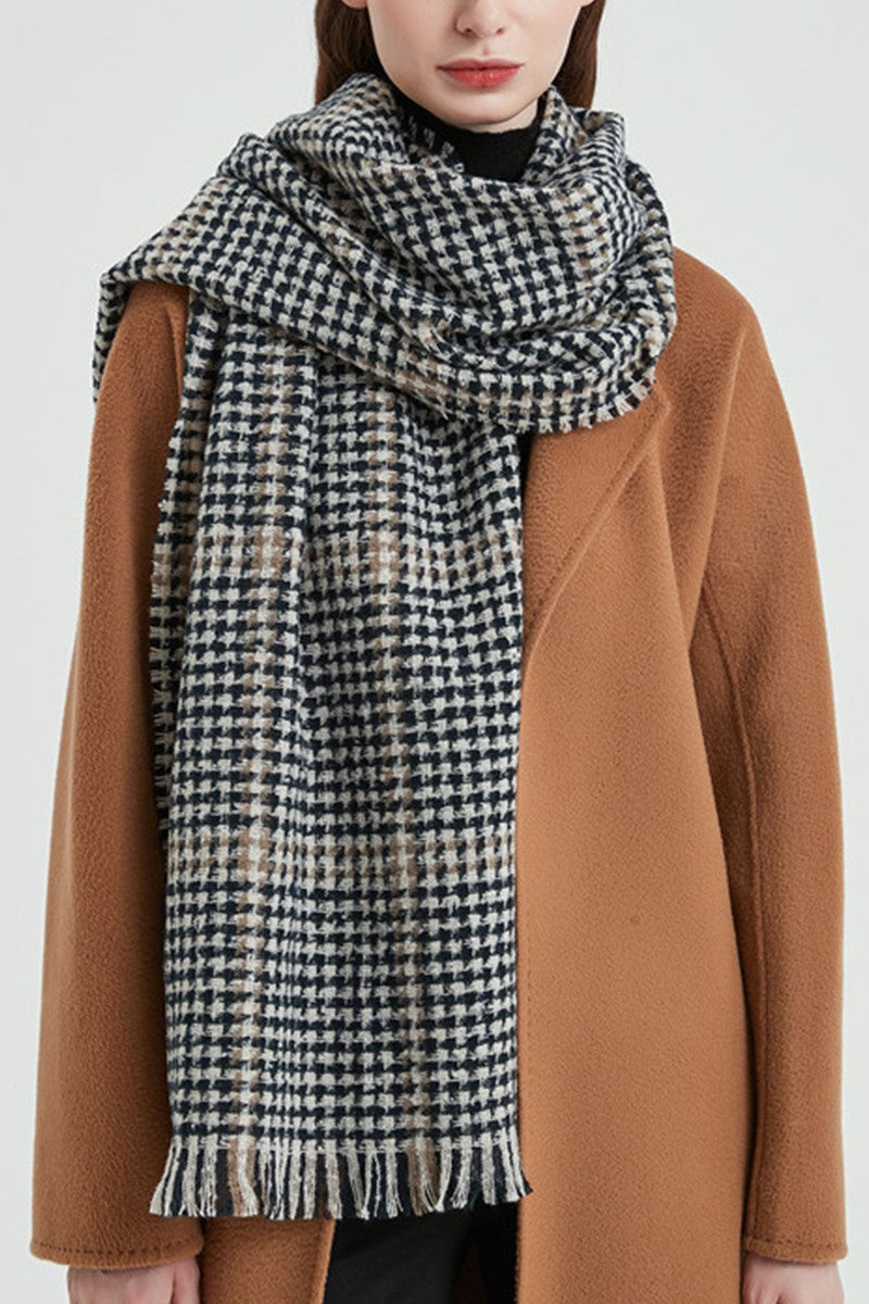 RETRO PLAID HOUNDSTOOTH WARM SCARF